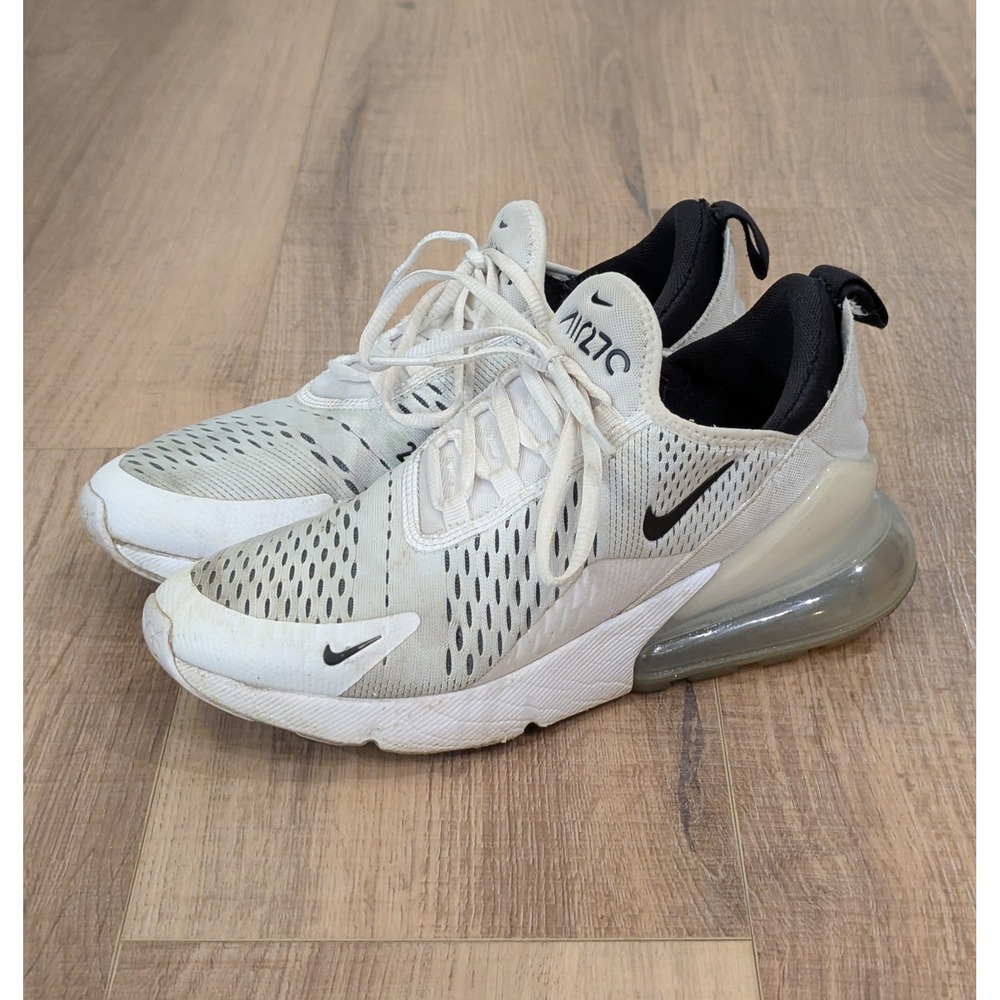 Nike Air Max 270 Womens 7.5 White Black AH6789-100 Running Sneakers Shoes